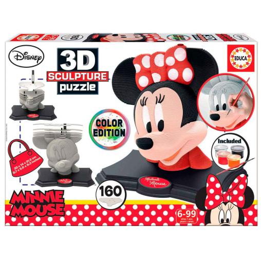 Puzzle Educa 3D Sculpture Color Minnie de 160 Piezas