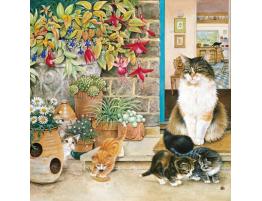 Puzzle Alipson Agneatha y sus Gatitos de 1000 Piezas