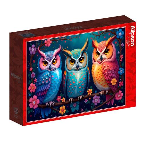 Puzzle Alipson Búhos y Noche Encantada de 1000 Piezas