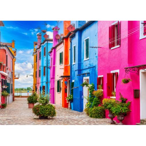 Puzzle Alipson El Colorido Callejón De Burano de 500 Piezas