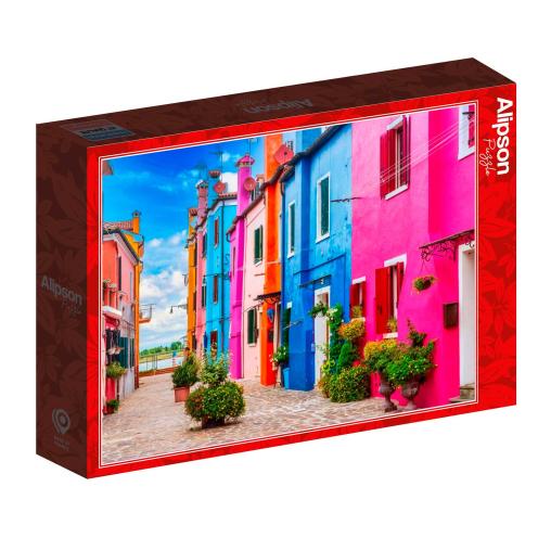 Puzzle Alipson El Colorido Callejón De Burano de 500 Piezas