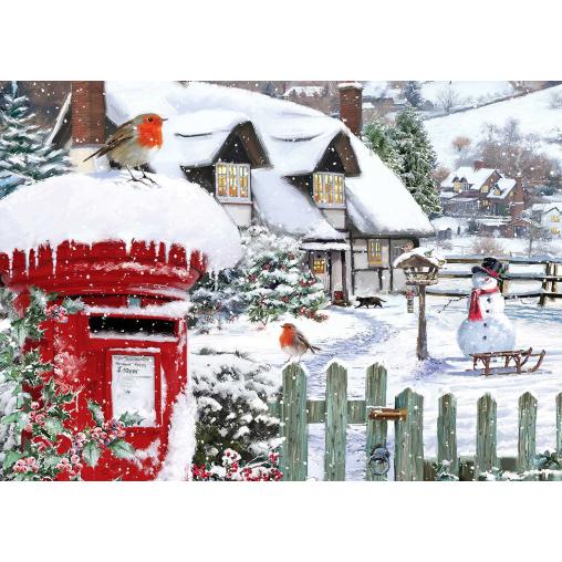 Puzzle Alipson Petirrojos En La Nieve de 500 Piezas