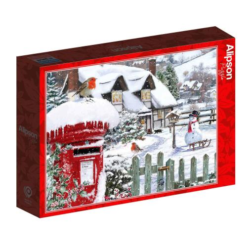 Puzzle Alipson Petirrojos En La Nieve de 500 Piezas