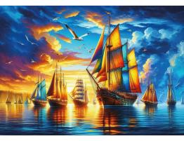 Puzzle Art Puzzle Puerto de Velas Coloridas de 500 Piezas