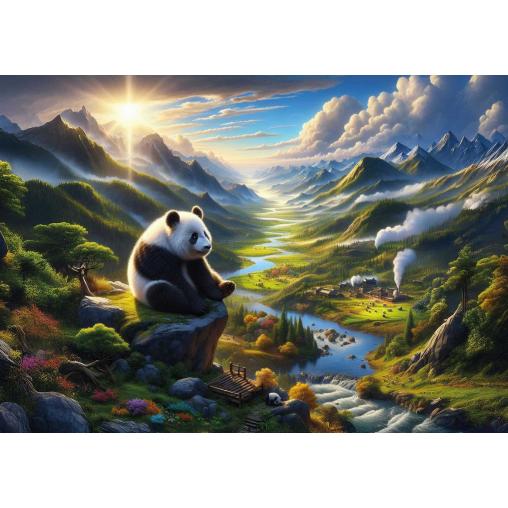 Puzzle Art Puzzle Retiro Tranquilo de Panda de 500 Piezas