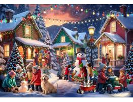 Puzzle Bluebird Barrio en Navidad de 2000 Piezas