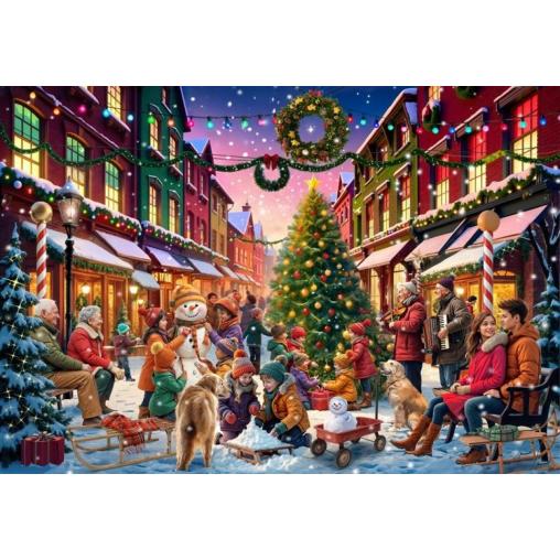 Puzzle Bluebird Calle De Navidad de 1000 Piezas