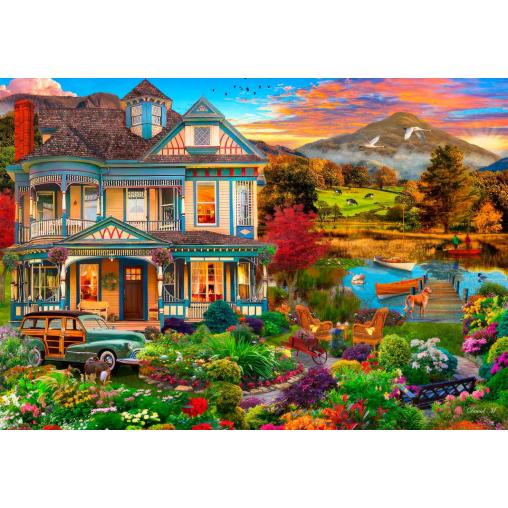 Puzzle Bluebird Casa De Campo Con Jardín de 1000 Piezas