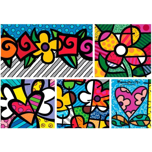 Puzzle Bluebird Collage de Corazones y Flores de 1500 Piezas