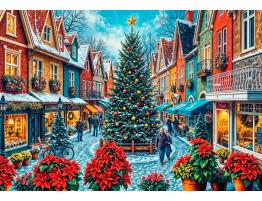 Puzzle Bluebird Compras Navideñas en la Plaza de 1000 Piezas