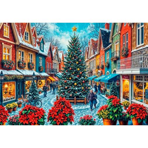Puzzle Bluebird Compras Navideñas en la Plaza de 1000 Piezas