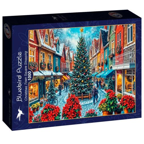 Puzzle Bluebird Compras Navideñas en la Plaza de 1000 Piezas