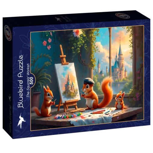 Puzzle Bluebird El Taller De Las Ardillas de 500 Piezas