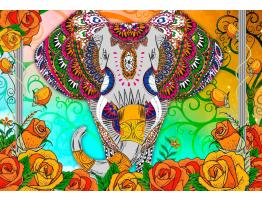 Puzzle Bluebird Elefante Colorido de 1000 Piezas