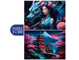 Puzzle Bluebird Espíritu Japonés de 2x500 Piezas