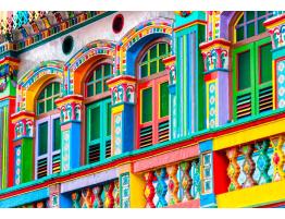 Puzzle Bluebird Fachada de Color, Singapur de 1000 Piezas