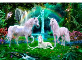 Puzzle Bluebird Familia Unicornio del Arcoiris de 1000 Piezas