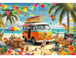 Puzzle Bluebird Furgoneta De Camping en la Playa de 1000 Piezas