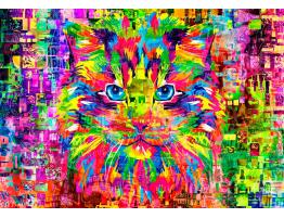 Puzzle Bluebird Gato Colorido de 1000 Piezas