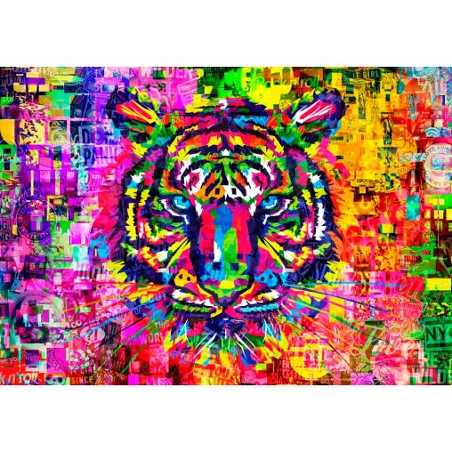 Puzzle Bluebird Tigre Colorido de 1000 Piezas