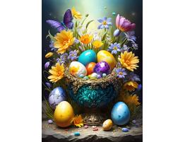 Puzzle Bluebird Huevos y Flores de Pascua de 500 Piezas