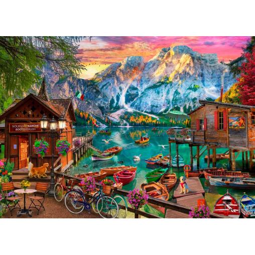 Puzzle Bluebird Lago Di Braies, Italia 500 Piezas