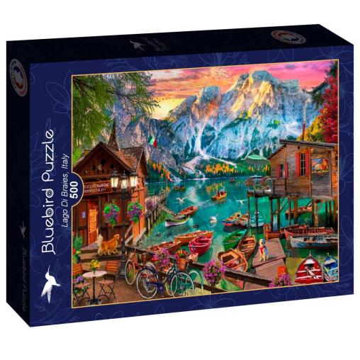 Puzzle Bluebird Lago Di Braies, Italia 500 Piezas