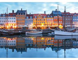Puzzle Bluebird Nyhavn al Anochecer, Copenhague de 500 Piezas