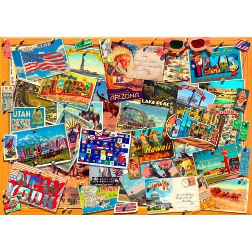Puzzle Bluebird Postales de Estados Unidos de 3000 Piezas