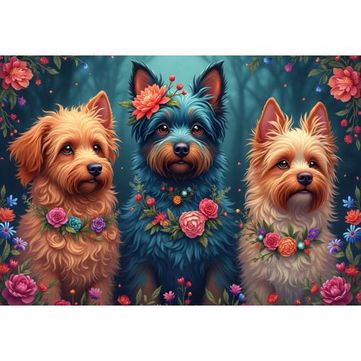 Puzzle Bluebird Trío De Perros de 1000 Piezas