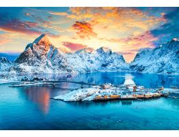 Puzzle Castorland Amanecer En Sakrisoy, Lofoten de 1000 Piezas
