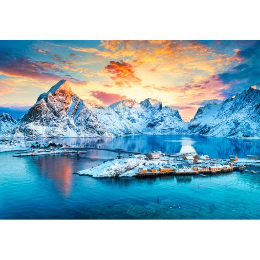 Puzzle Castorland Amanecer En Sakrisoy, Lofoten de 1000 Piezas