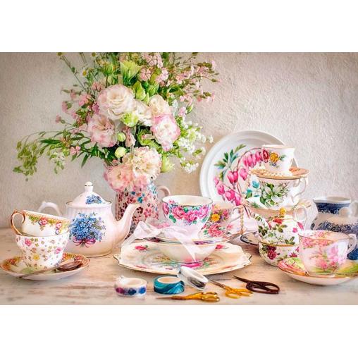 Puzzle Castorland Bodegón con Porcelana y Flores de 500 Piezas