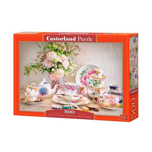 Puzzle Castorland Bodegón con Porcelana y Flores de 500 Piezas