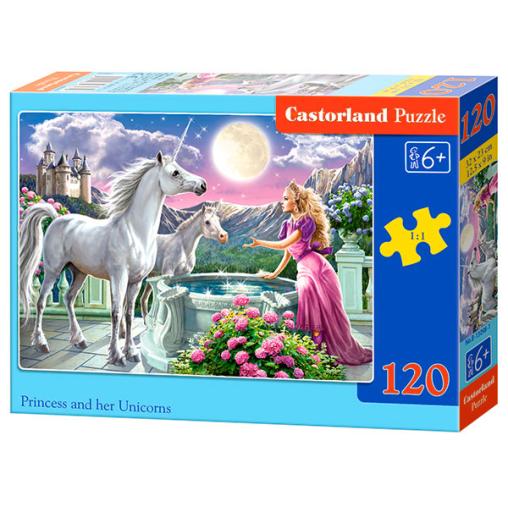 Puzzle Castorland La Princesa y Sus Unicornios de 120 Piezas