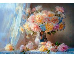 Puzzle Castorland Peonías Pastel de 1500 Piezas