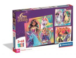 Puzzle Clementoni Unicorn Academy 3 x 48 Piezas