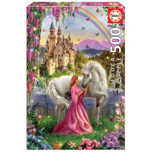 Puzzle Educa Hada y Unicornio de 500 Piezas