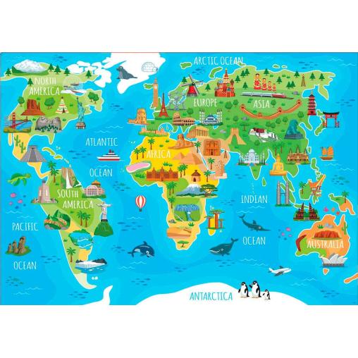 Puzzle Educa Mapamundi Monumentos de 150 Piezas