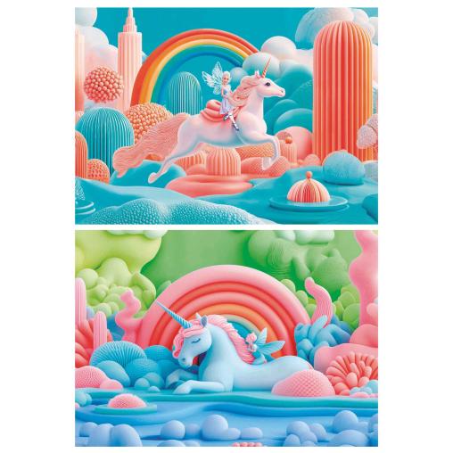 Puzzle Educa Unicornios Mágicos de 2 x 48 Piezas