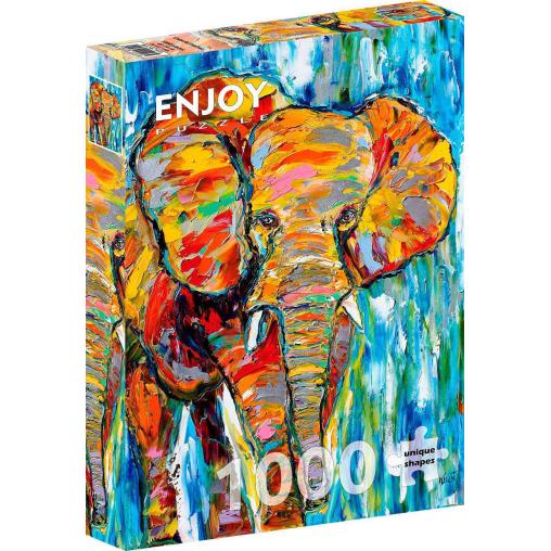 Puzzle Enjoy Elefante Colorido de 1000 Piezas