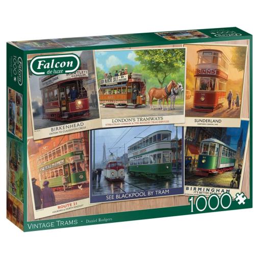 Puzzle Falcon Tranvías Vintage de 1000 Piezas