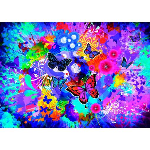 Puzzle Grafika Flores y Mariposas de Colores de 1500 Pzs