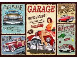 Puzzle Grafika Servicio de Coches Retro de 500 Piezas