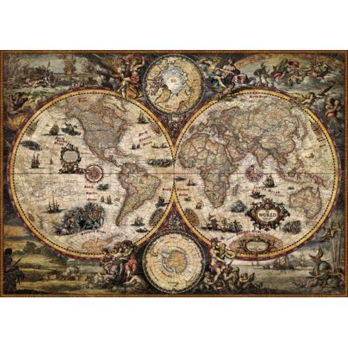 Heye Puzzle Carte du Monde, Vintage 2000 Pièces