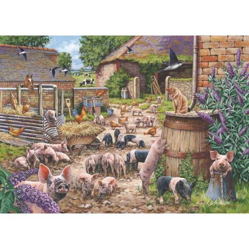 Puzzle House Of Puzzles Pandemonio de Cerditos 500 Piezas
