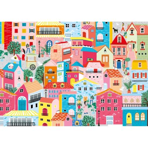Puzzle Magnolia Casas Coloridas de 1000 Piezas