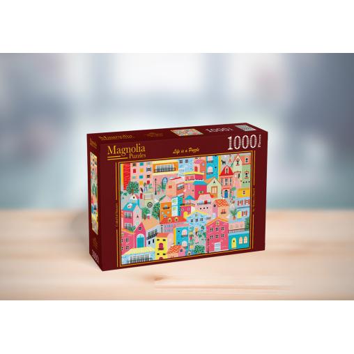 Puzzle Magnolia Casas Coloridas de 1000 Piezas