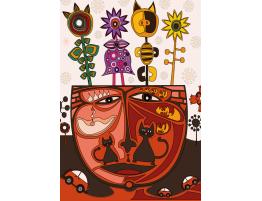 Puzzle Magnolia Gato Surrealista de 1000 Piezas