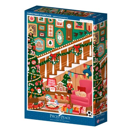 Puzzle Pieces and Peace Escalera De Navidad 500 Piezas